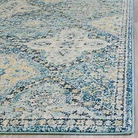 Evoke Double Border Medallion 2'-2" X 9' Area Rug