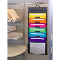Smead® Cascading Wall Organizer, Gray with 6 Bright Pockets