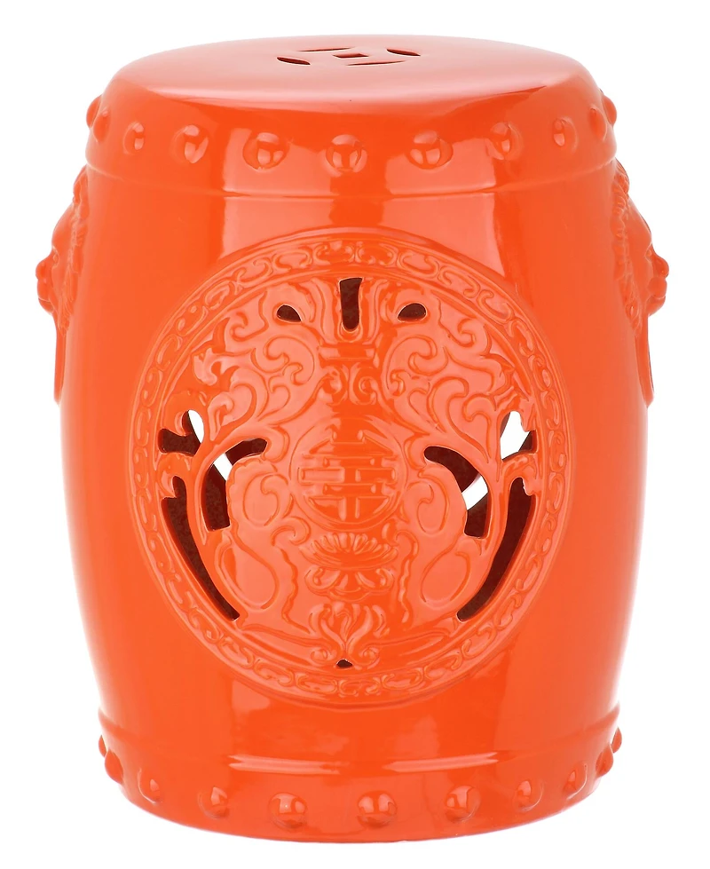 Dragon Coin Garden Stool in Orange