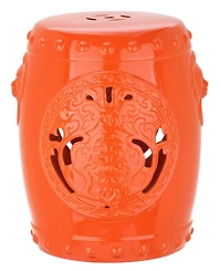 Dragon Coin Garden Stool in Orange