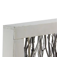 13" Birch Twigs in Rustic Wood Frame