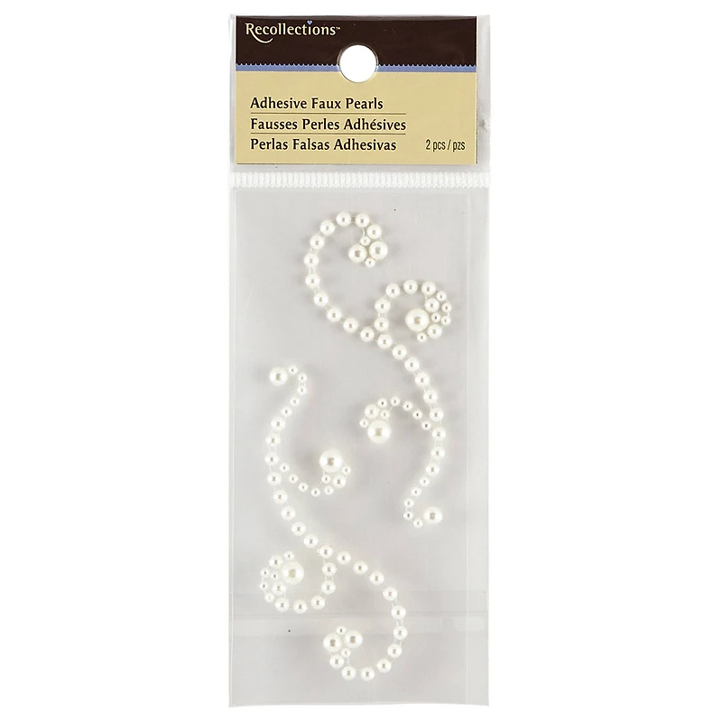 12 Packs: 2 ct. (24 total) Adhesive Pearl Flourishes by Recollections™