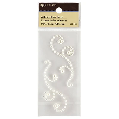 12 Packs: 2 ct. (24 total) Adhesive Pearl Flourishes by Recollections™
