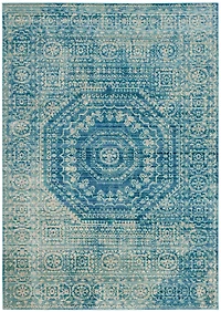 Valencia Distressed Medallion 4' X 6' Area Rug