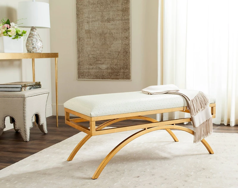 Moon Arc Bench in Creme & Gold