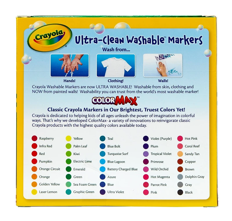 Crayola Ultra Clean Washable Classic Colors Broad Line Markers, 40ct.