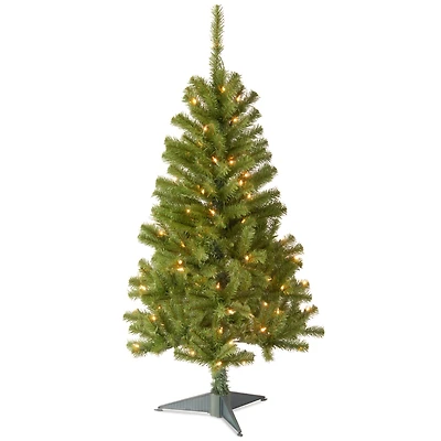 4 ft. Pre-Lit Canadian Fir Grande Wrapped Artificial Christmas Tree, Clear Lights