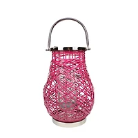 Decorative Woven Iron Pillar Candle Lantern
