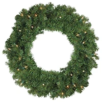 24" Pre-Lit Canadian Pine Artificial Wreath, Clear Lights