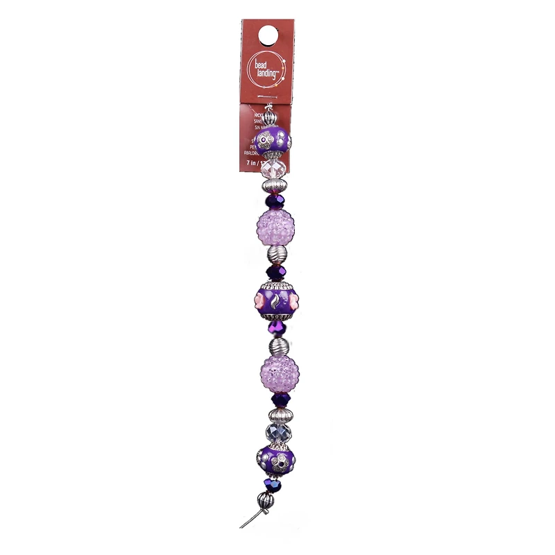 12 Pack: Clear & Purple Strung Beads By Bead Landing™