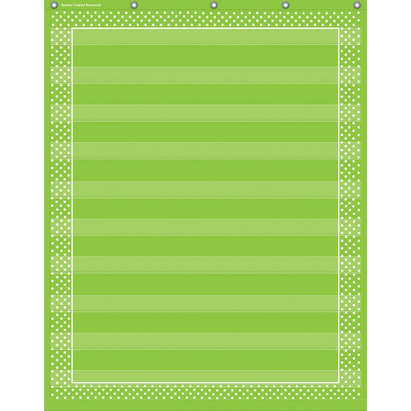 Lime Polka Dots 10 Pocket Chart