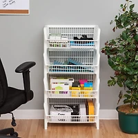 Iris® White Jumbo Stacking Basket, 4 Pack