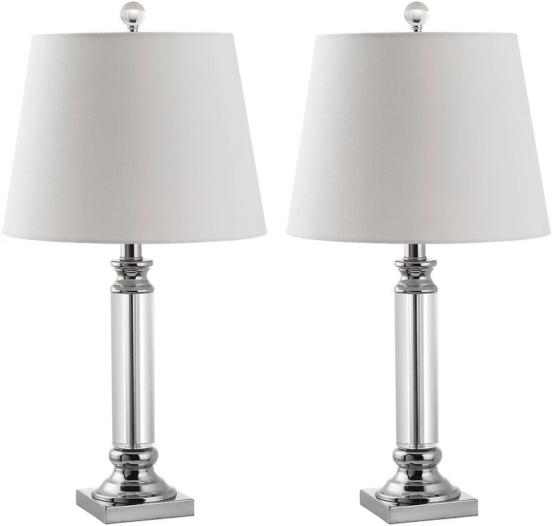 Zara Crystal Table Lamp Set in Crystal