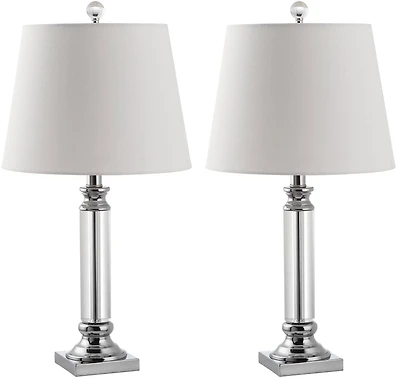 Zara Crystal Table Lamp Set in Crystal