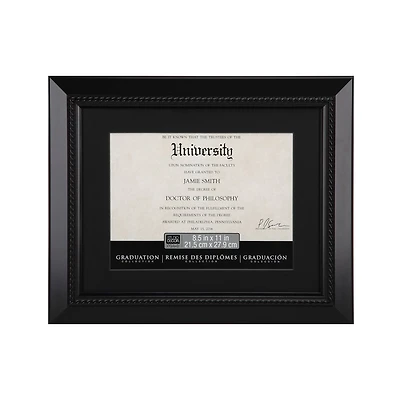 8.5" x 11" Black Document Frame with Mat by Studio Décor®