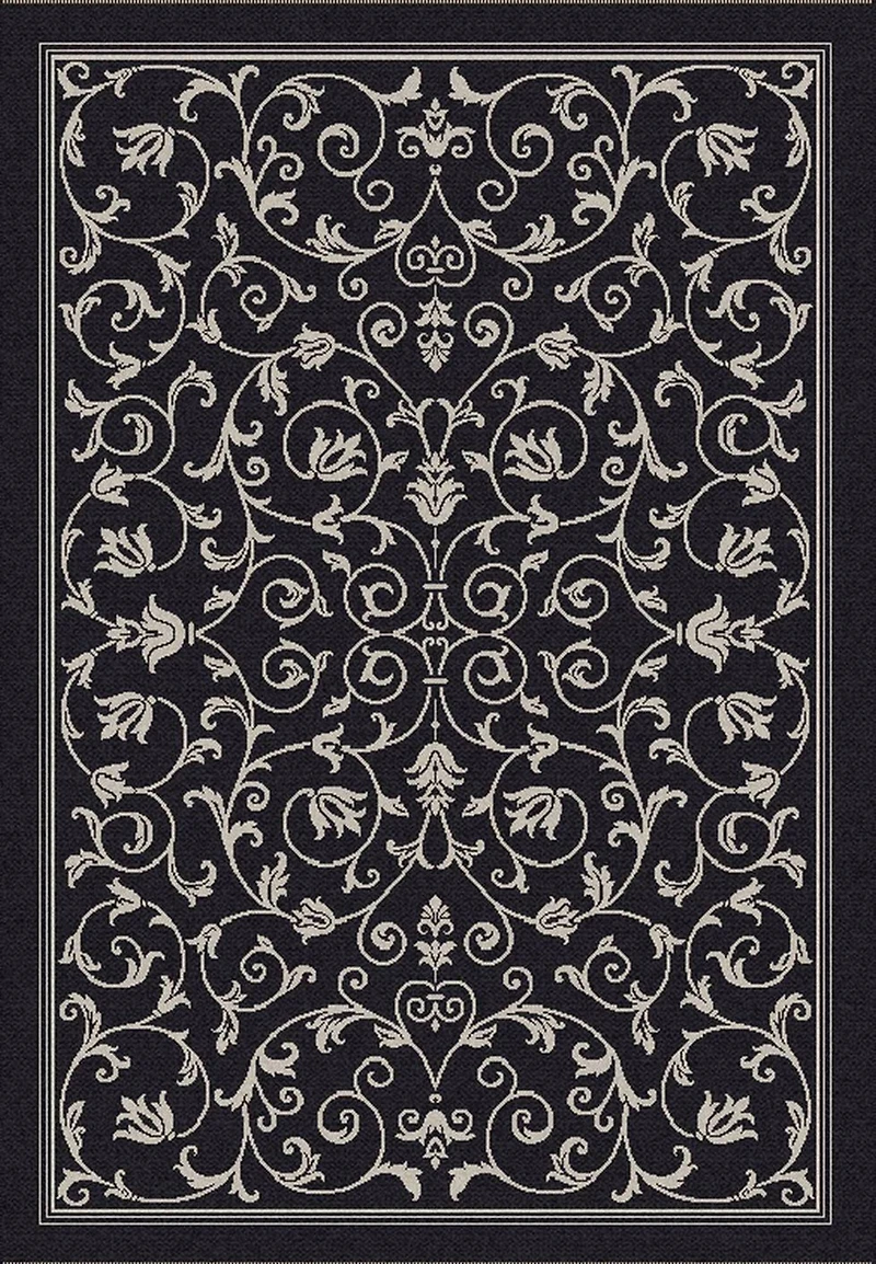 Courtyard Floral Scroll 5'-3" X 7'-7" Area Rug