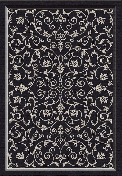 Courtyard Floral Scroll 5'-3" X 7'-7" Area Rug