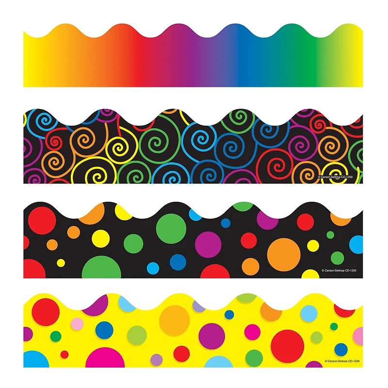 Carson Dellosa Education® Rainbow Scalloped Border Set, 156ft.