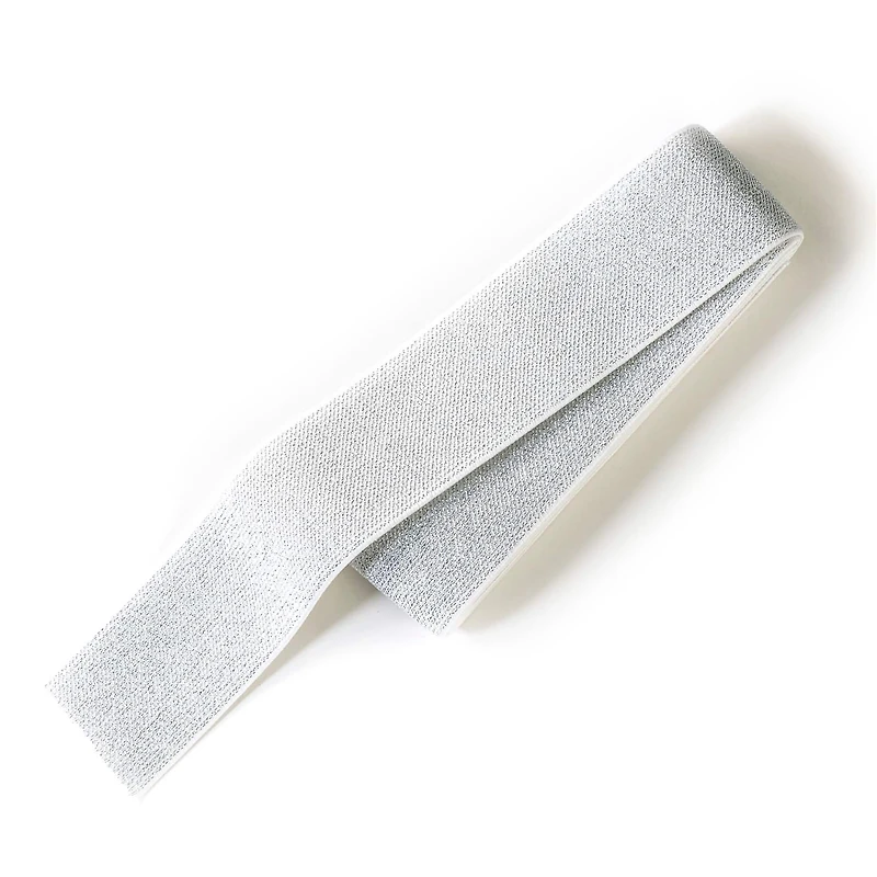 Silver Metallic Elastic Waistband By Loops & Threads™