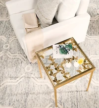 Rosalia Butterfly Side Table in Gold & Clear