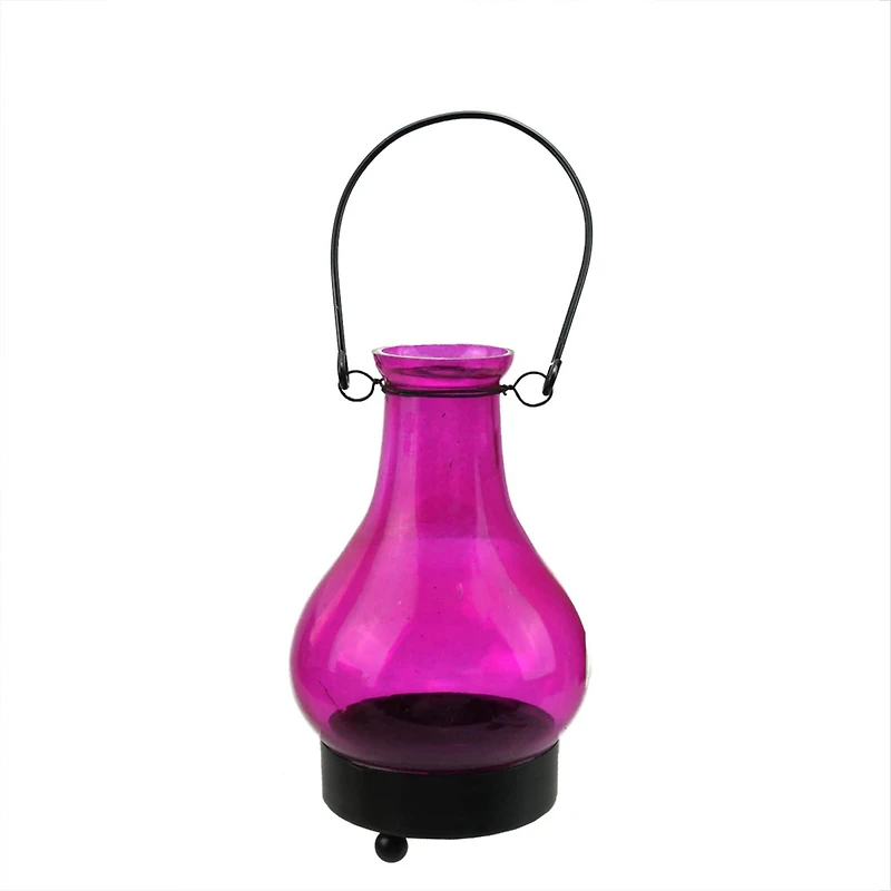 6.5" Transparent India Glass Bottle Tea Light Candle Lantern