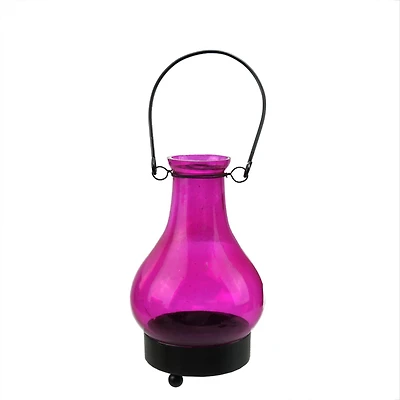 6.5" Transparent India Glass Bottle Tea Light Candle Lantern