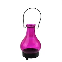 6.5" Transparent India Glass Bottle Tea Light Candle Lantern