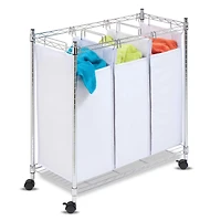 Honey Can Do 31.5" Chrome Rolling Urban Triple Sorter