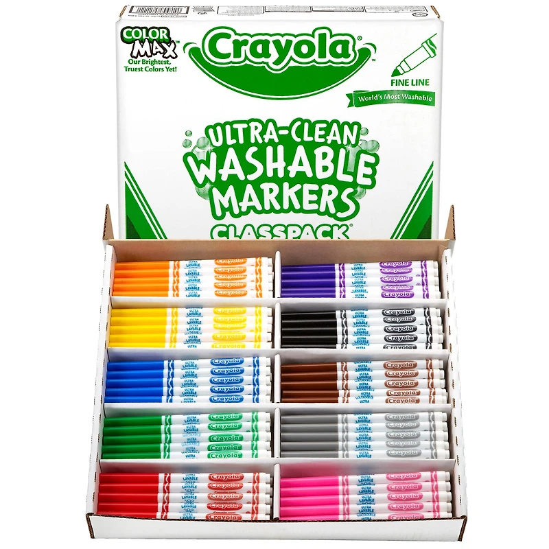 Crayola® Classpack® Ultra-Clean Fine Line Markers, Pack of 200