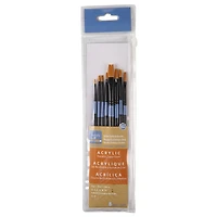 8 Piece Necessities™ Golden Synthetic Flat Acrylic Brushes By Artist's Loft®