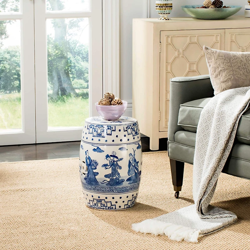 Ocean Jewel Garden Stool in Blue