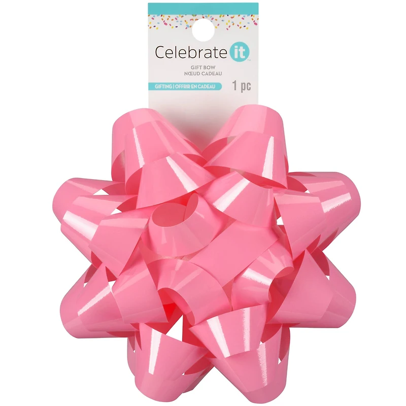 5.75" Pink Lacquer Gift Bow by Celebrate It™