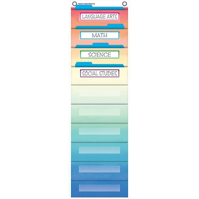 Watercolor 10 Pocket File Storage Pocket Chart