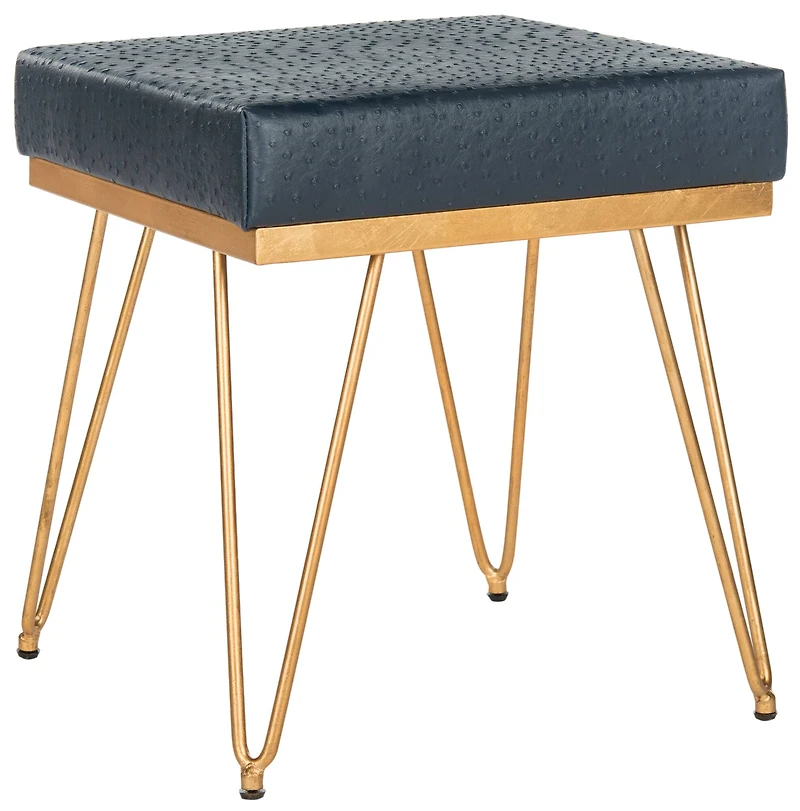 Jenine Square Bench in Navy & Gold