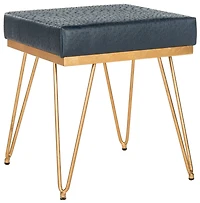 Jenine Square Bench in Navy & Gold