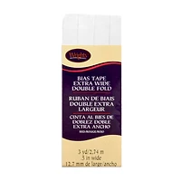 1/2" White Extra Wide Double Fold Bias Tape - 3 Yards