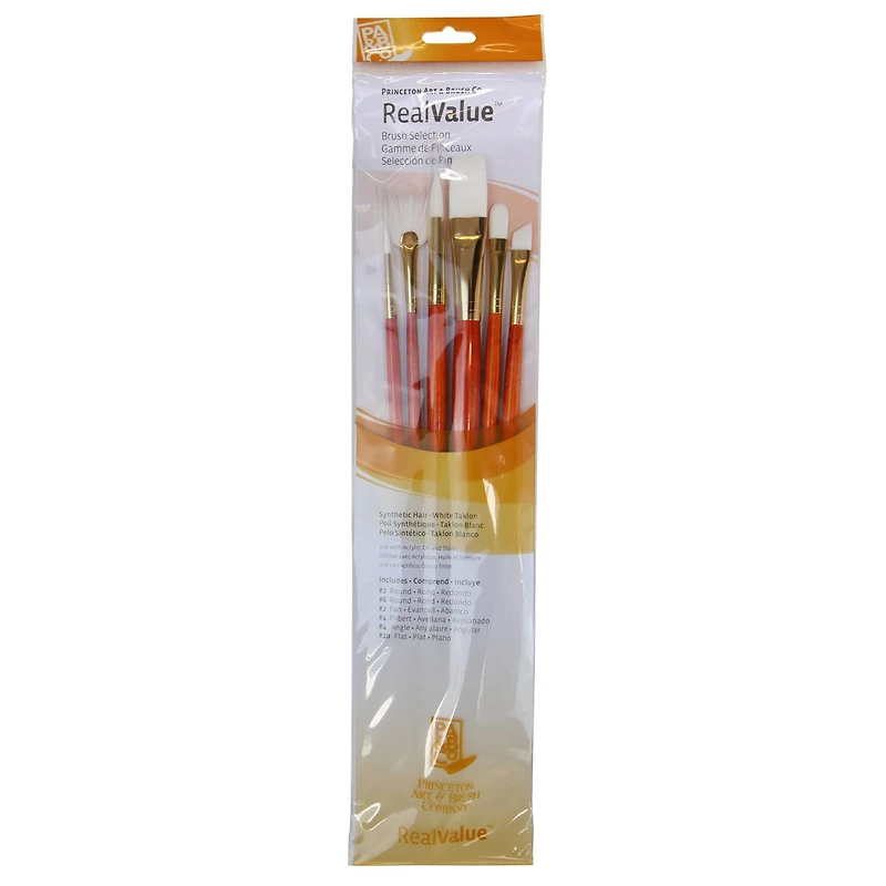 Princeton™ RealValue™ White Taklon Brush Set With Fan