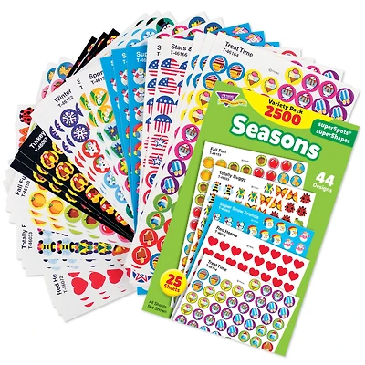 Trend Enterprises® superSpots® superShapes 7/16” Seasons Stickers, 3 Pack Bundle