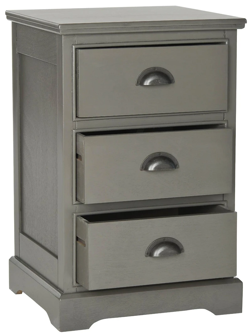 Griffin 3 Drawer Side Table in Grey