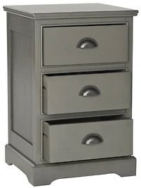Griffin 3 Drawer Side Table in Grey