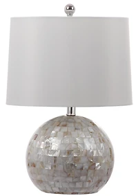 Nikki Shell Table Lamp in Creme