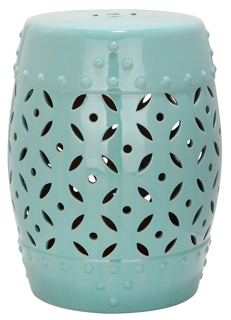 Lattice Coin Stool in Robins Egg Blue