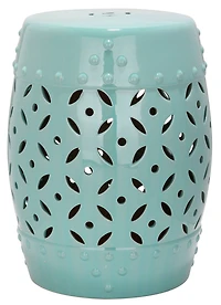 Lattice Coin Stool in Robins Egg Blue