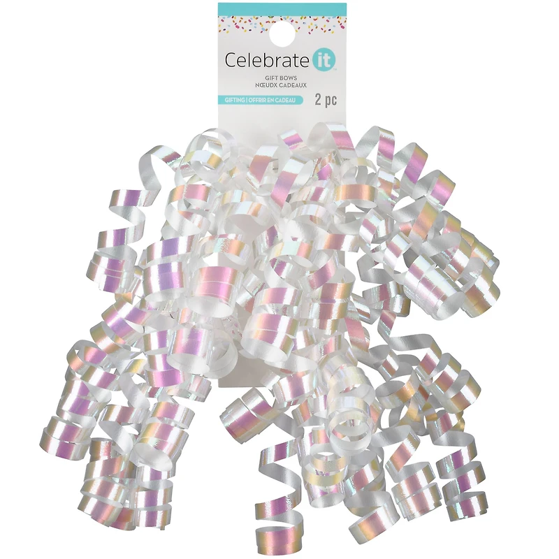 White Holographic Twisty Bows By Celebrate It™
