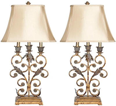 Lucia Table Lamp Set in Black