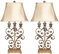 Lucia Table Lamp Set in Black