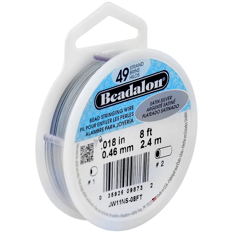 Beadalon® 49 Strand Bead Stringing Wire, Satin Silver