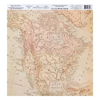 Weathered Map Scrapbook Paper by Recollections®, 12" x 12"
