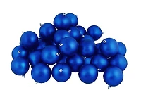 32ct Shatterproof 3.25" Matte Ball Ornaments, Blue