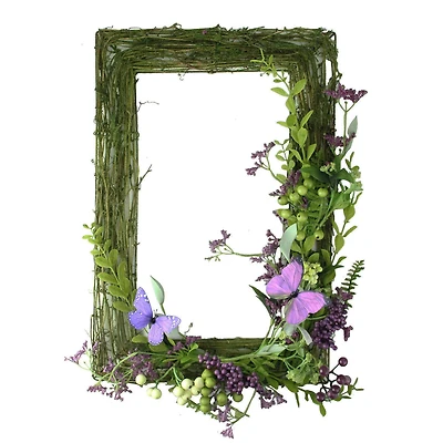 21" Mixed Berry & Butterfly Rectangular Wreath